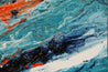 Jungle Rush 190cm x 100cm Blue Orange Textured Abstract Painting (SOLD)-Abstract-[Franko]-[Artist]-[Australia]-[Painting]-Franklin Art Studio