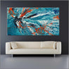 Jungle Rush 190cm x 100cm Blue Orange Textured Abstract Painting (SOLD)-Abstract-Franko-[huge]-[Australian]-[best Selling]-Franklin Art Studio