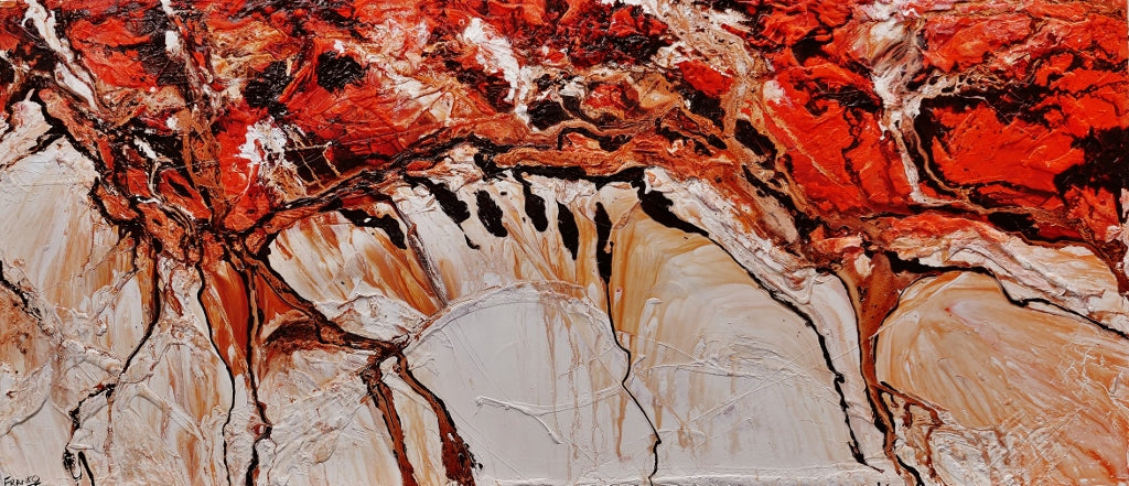 Jupiter Ascending 270cm x 120cm Brown White Textured Abstract Painting (SOLD)-Abstract-Franko-[Franko]-[Australia_Art]-[Art_Lovers_Australia]-Franklin Art Studio