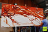Jupiter Rising 270cm x 120cm Brown White Textured Abstract Painting (SOLD)-Abstract-[Franko Artist]-[Gold Coast]-[Brisbane]-[Huge]-Franklin Art Studio