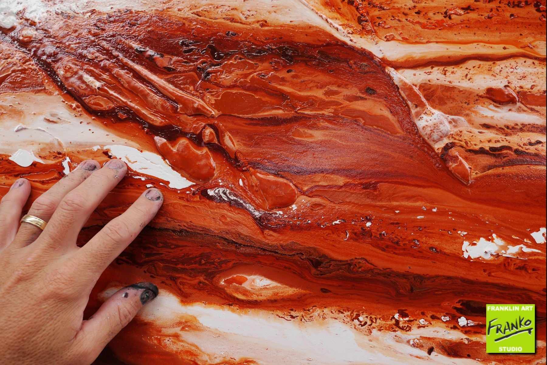 Jupiter Rising 270cm x 120cm Brown White Textured Abstract Painting (SOLD)