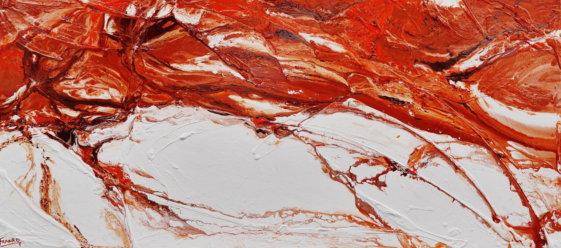Jupiter Rising 270cm x 120cm Brown White Textured Abstract Painting (SOLD)-Abstract-Franko-[Franko]-[Australia_Art]-[Art_Lovers_Australia]-Franklin Art Studio