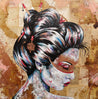 Kazuko 120cm x 120cm Copper Geisha Abstract Realism Book Club Painting-book club-Franko-[Franko]-[Australia_Art]-[Art_Lovers_Australia]-Franklin Art Studio