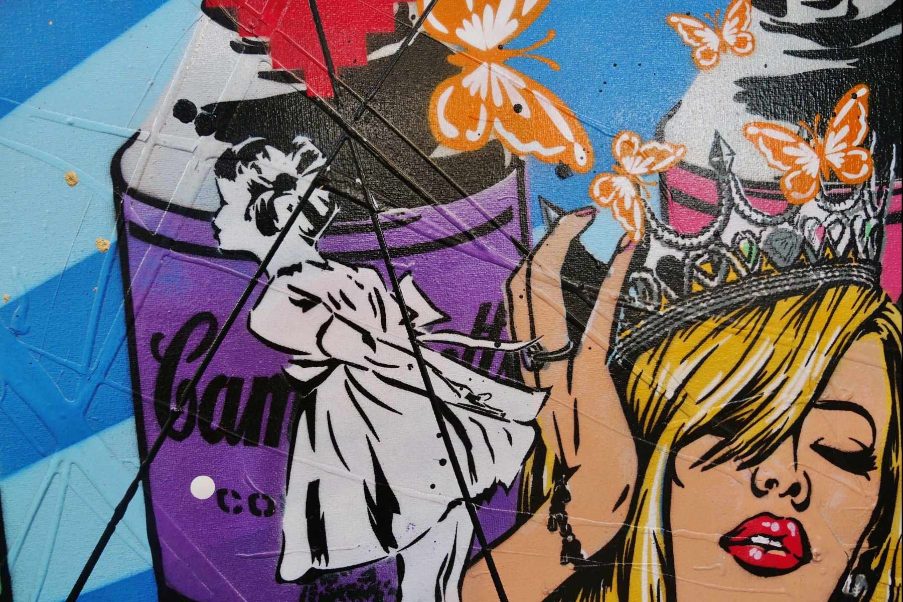 Kitty Candy 160cm x 100cm Hello Kitty Textured Urban Pop Art Painting (SOLD)-Urban Pop Art-[Franko]-[Artist]-[Australia]-[Painting]-Franklin Art Studio