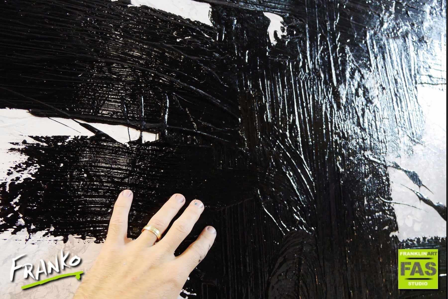 Kline Klarity 240cm x 100cm Black White Abstract Painting (SOLD)