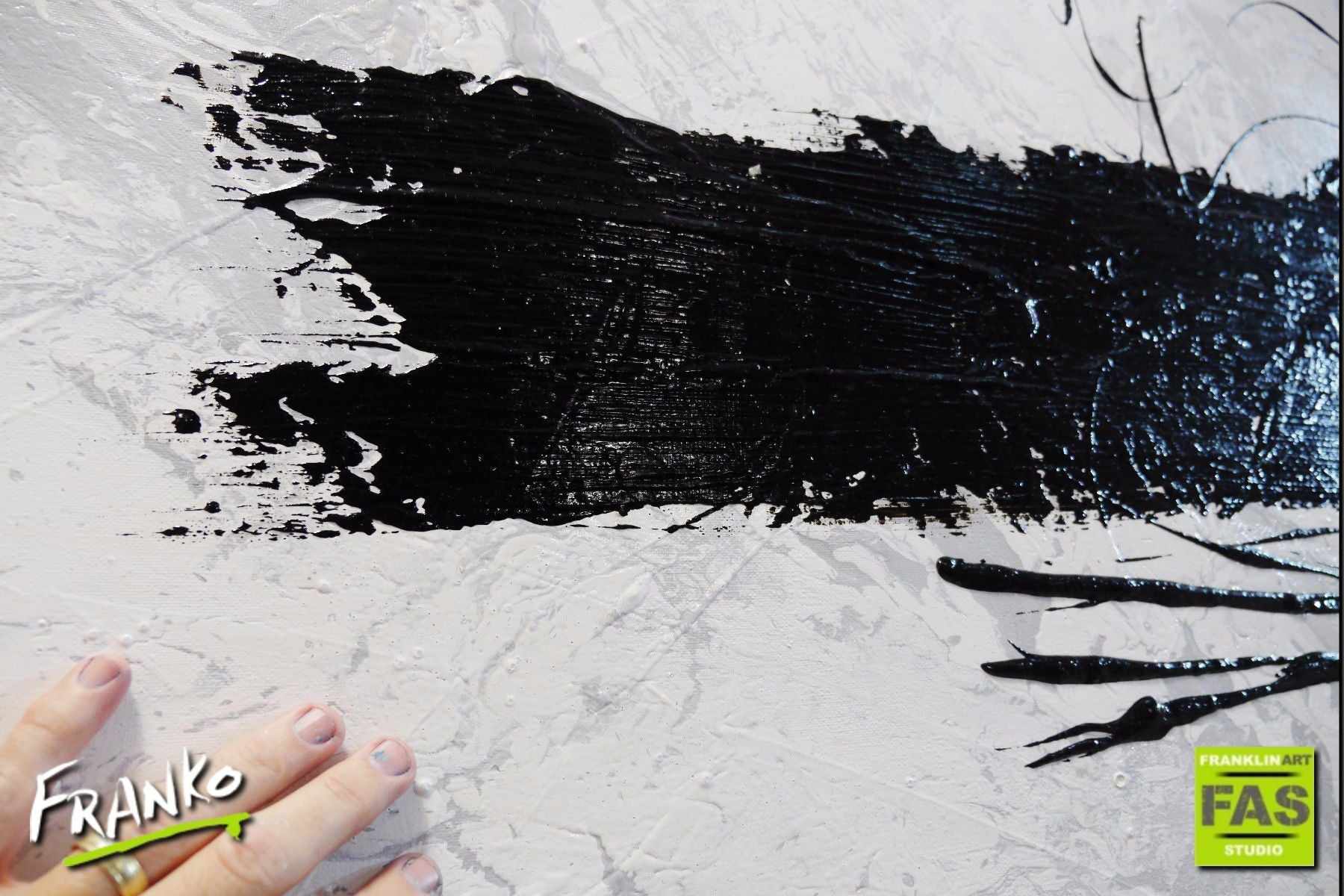 Kline Klarity 240cm x 100cm Black White Abstract Painting (SOLD)