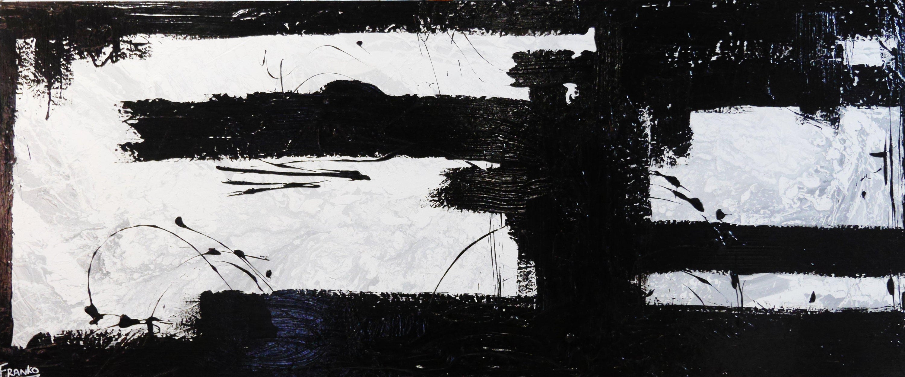 Kline Klarity 240cm x 100cm Black White Abstract Painting (SOLD)-abstract-[Franko ]-[Gallery]-[popular]-[Australia]-Franklin Art Studio