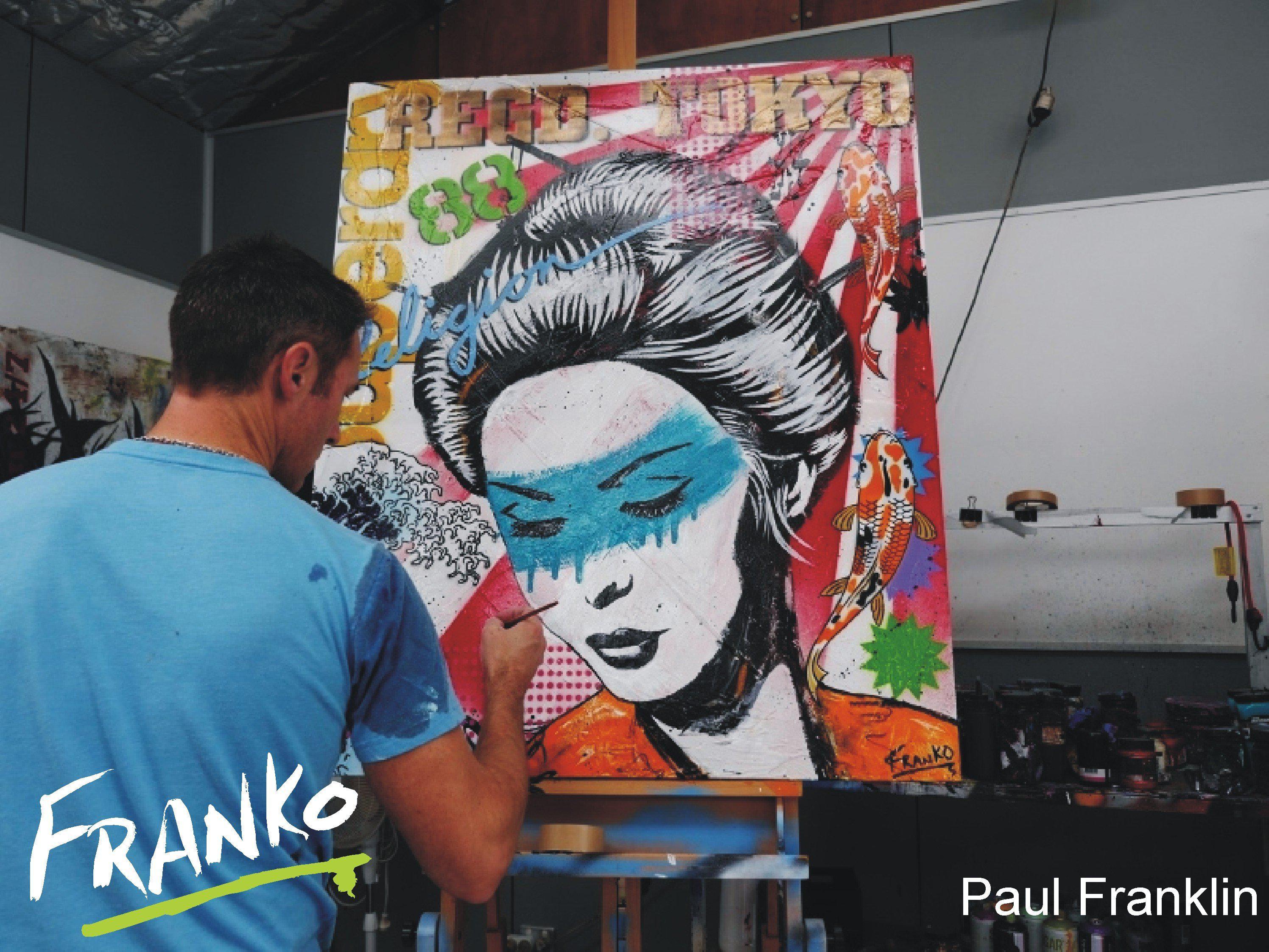 Koi Geisha 120cm x 100cm Geisha Pop Art Painting (SOLD)-urban pop-[Franko Artist]-[Cheryl]-[Wendy]-[Gabriela]-Franklin Art Studio
