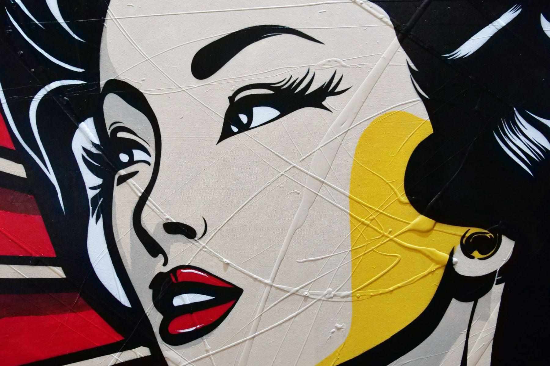 Konnichiwa 160cm x 100cm Geisha Textured Urban Pop Art Painting (SOLD)