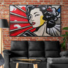 Konnichiwa 160cm x 100cm Geisha Textured Urban Pop Art Painting (SOLD)-Urban Pop Art-Franko-[Franko]-[huge_art]-[Australia]-Franklin Art Studio