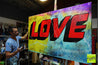 L.O.V.E 160cm x 100cm Colourful Love Textured Urban Pop Art Painting (SOLD)-urban pop-Franko-[franko_artist]-[Art]-[interior_design]-Franklin Art Studio