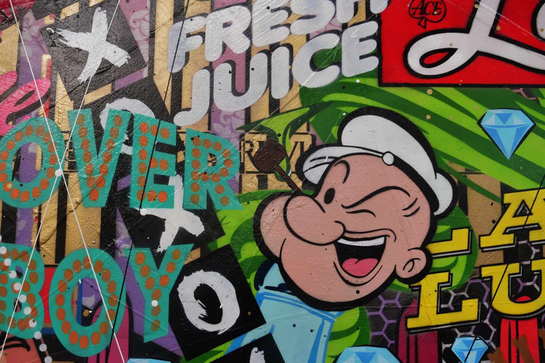 Lady Luck Rosie 190cm x 100cm Rosie The Riveter Textured Urban Pop Art Painting (SOLD)