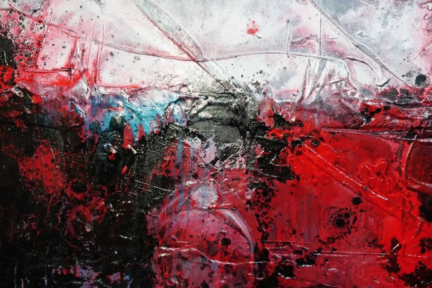 Lavish 160cm x 100cm Red Black Textured Abstract Painting (SOLD)-Abstract-[Franko]-[Artist]-[Australia]-[Painting]-Franklin Art Studio