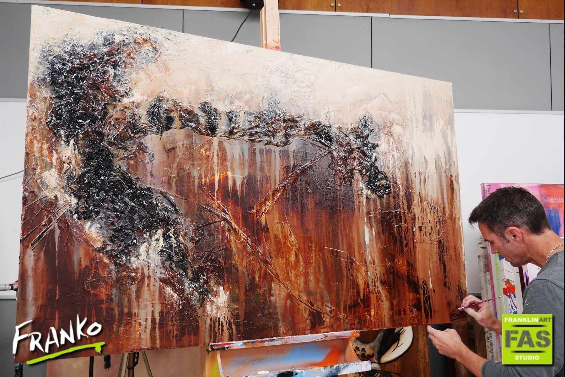 Leather Dunes 160cm x 100cm Brown Abstract Painting (SOLD)-abstract-Franko-[franko_artist]-[Art]-[interior_design]-Franklin Art Studio