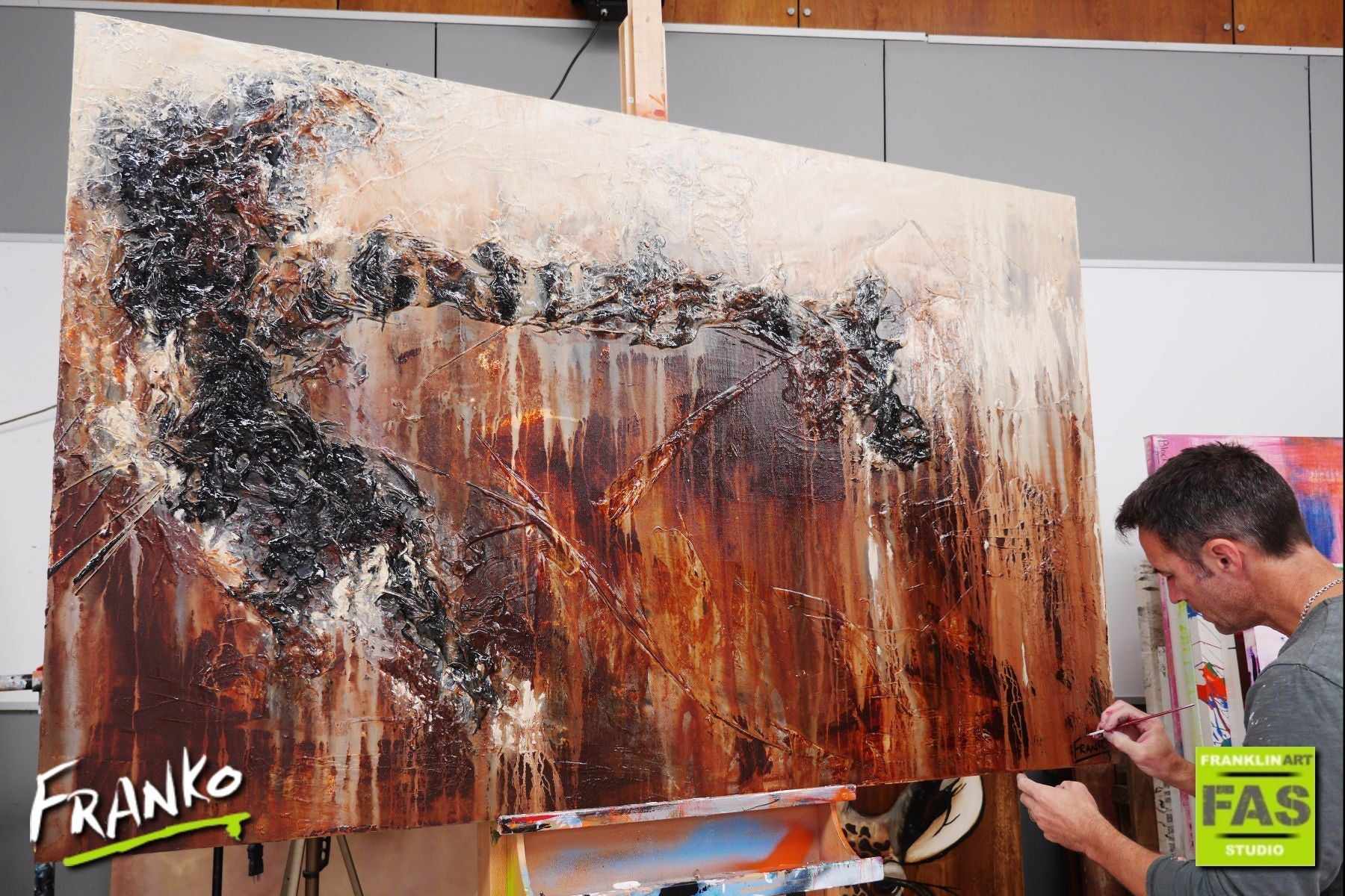 Leather Dunes 160cm x 100cm Brown Abstract Painting (SOLD)-abstract-[Franko Artist]-[Gold Coast]-[Brisbane]-[Huge]-Franklin Art Studio