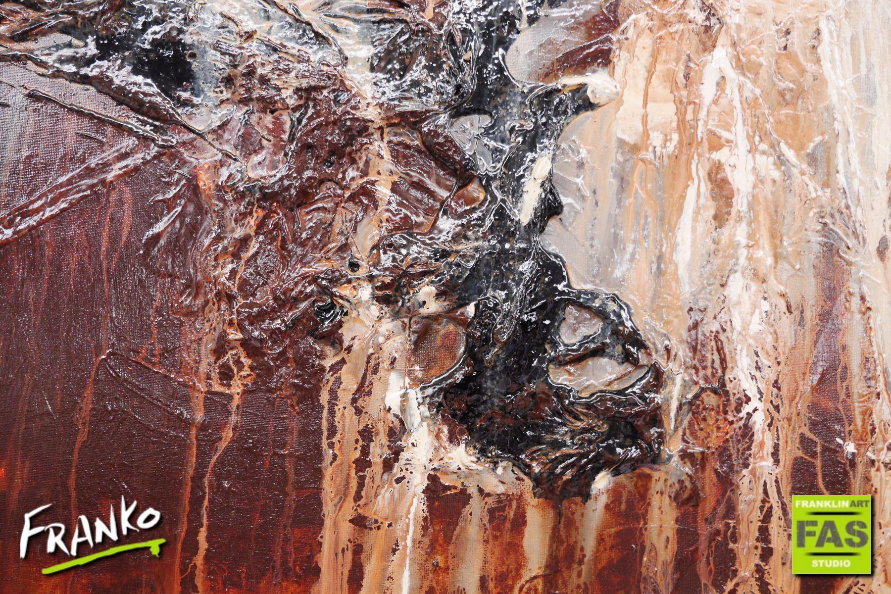 Leather Dunes 160cm x 100cm Brown Abstract Painting (SOLD)-abstract-[Franko]-[Artist]-[Australia]-[Painting]-Franklin Art Studio