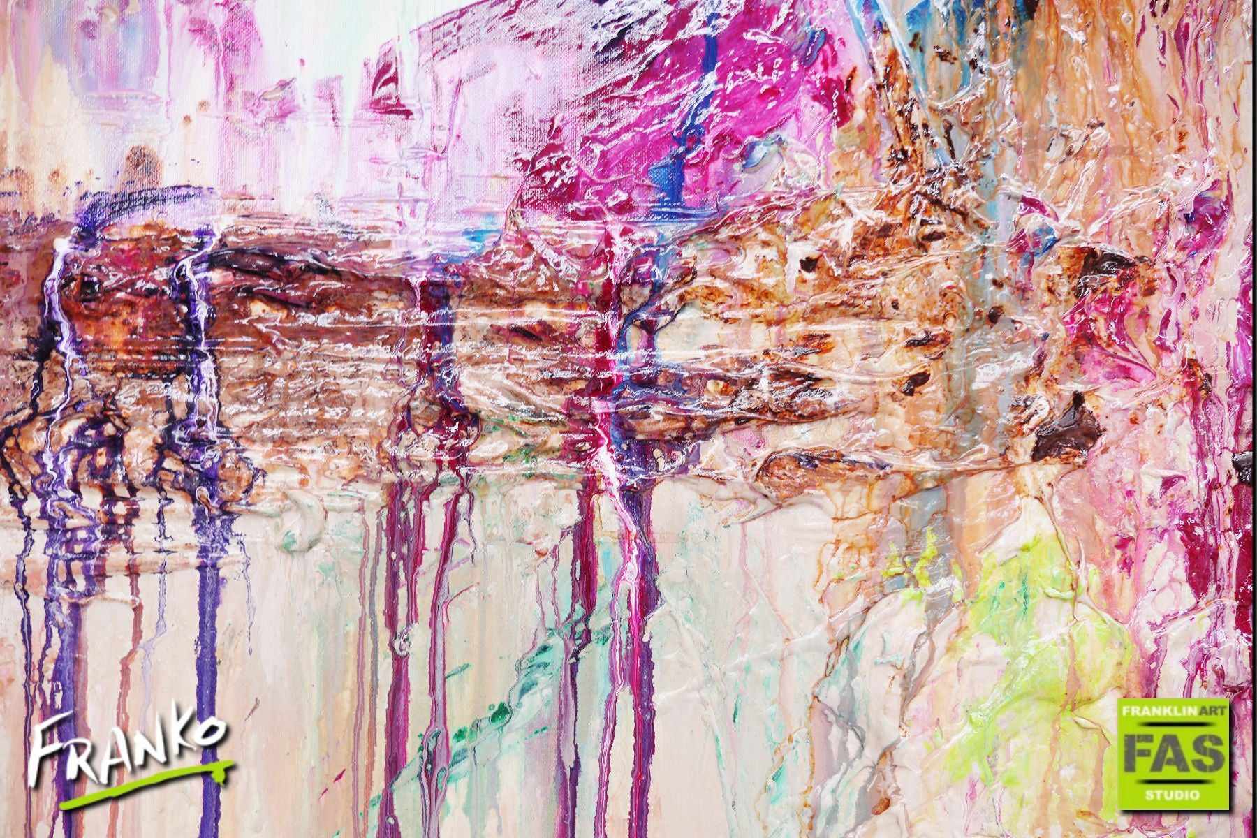 Leather Pastels 120cm x 150cm Brown Abstract Painting (SOLD)