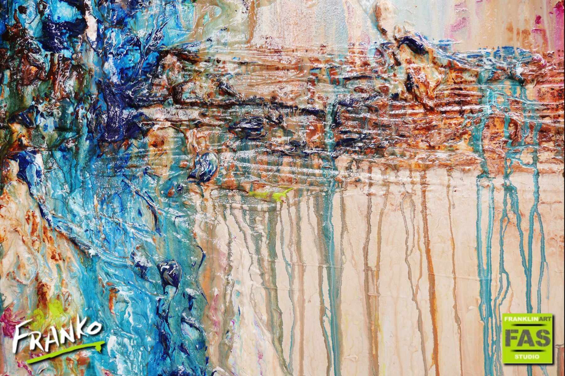 Leather Pastels 120cm x 150cm Brown Abstract Painting (SOLD)-abstract-[Franko]-[Artist]-[Australia]-[Painting]-Franklin Art Studio