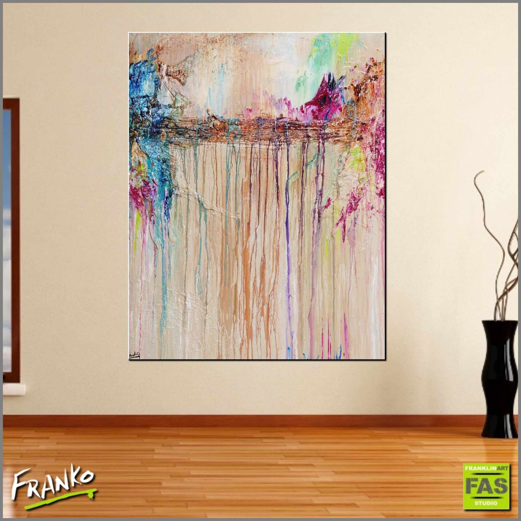 Leather Pastels 120cm x 150cm Brown Abstract Painting (SOLD)-abstract-Franko-[huge]-[Australian]-[best Selling]-Franklin Art Studio