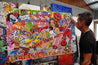 Let The Good Times Roll 140cm x 100cm Roller Skate Girl Textured Urban Pop Art Painting (SOLD)-Urban Pop Art-Franko-[franko_art]-[beautiful_Art]-[The_Block]-Franklin Art Studio