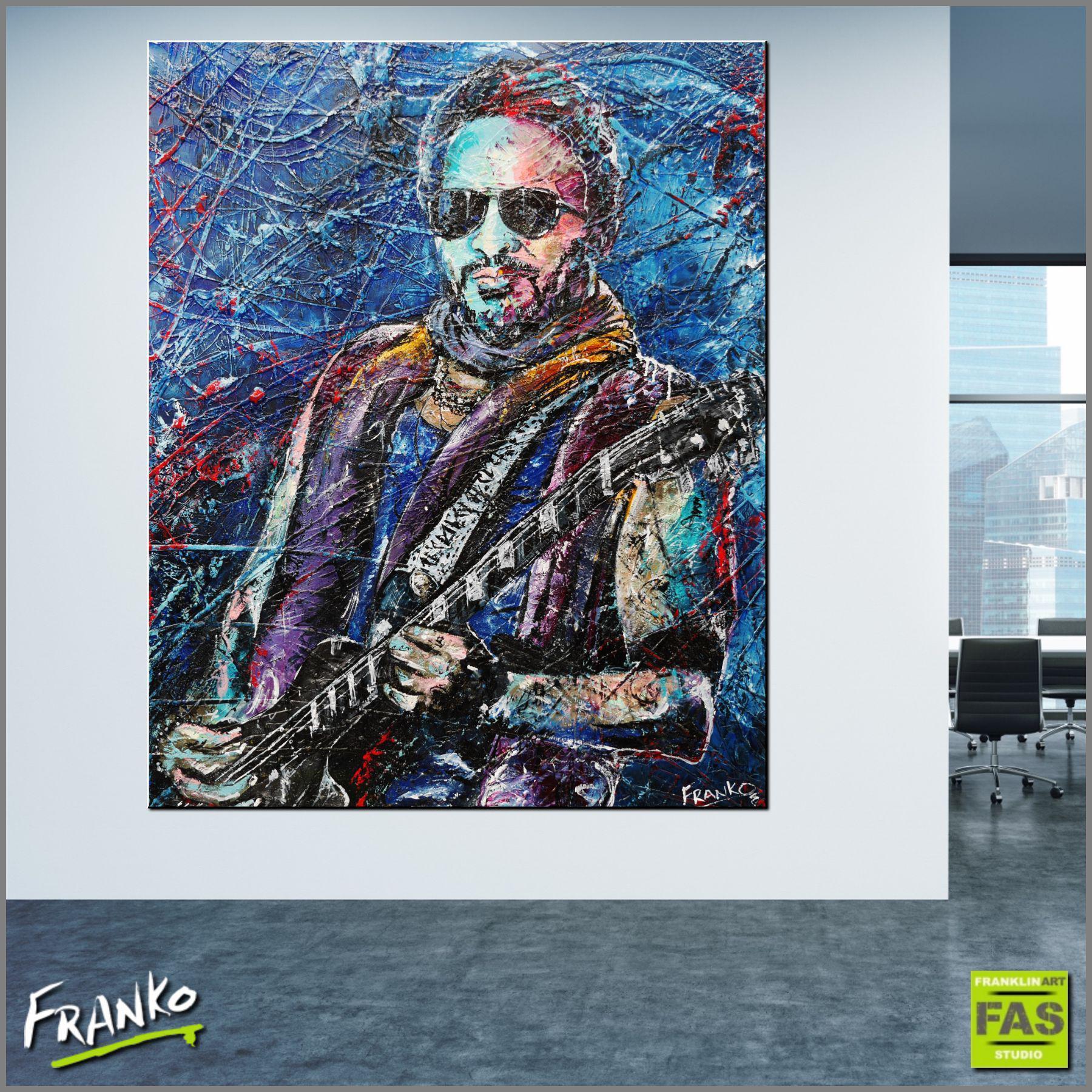 Let Your Spirit Fly 120cm x 150cm Abstract Realism Lenny Kravitz Painting (SOLD)-abstract realism-Franko-[Franko]-[huge_art]-[Australia]-Franklin Art Studio