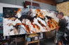 Levitating 240cm x 100cm Brown White Textured Abstract Painting (SOLD)-Abstract-[Franko Artist]-[Gold Coast]-[Brisbane]-[Huge]-Franklin Art Studio