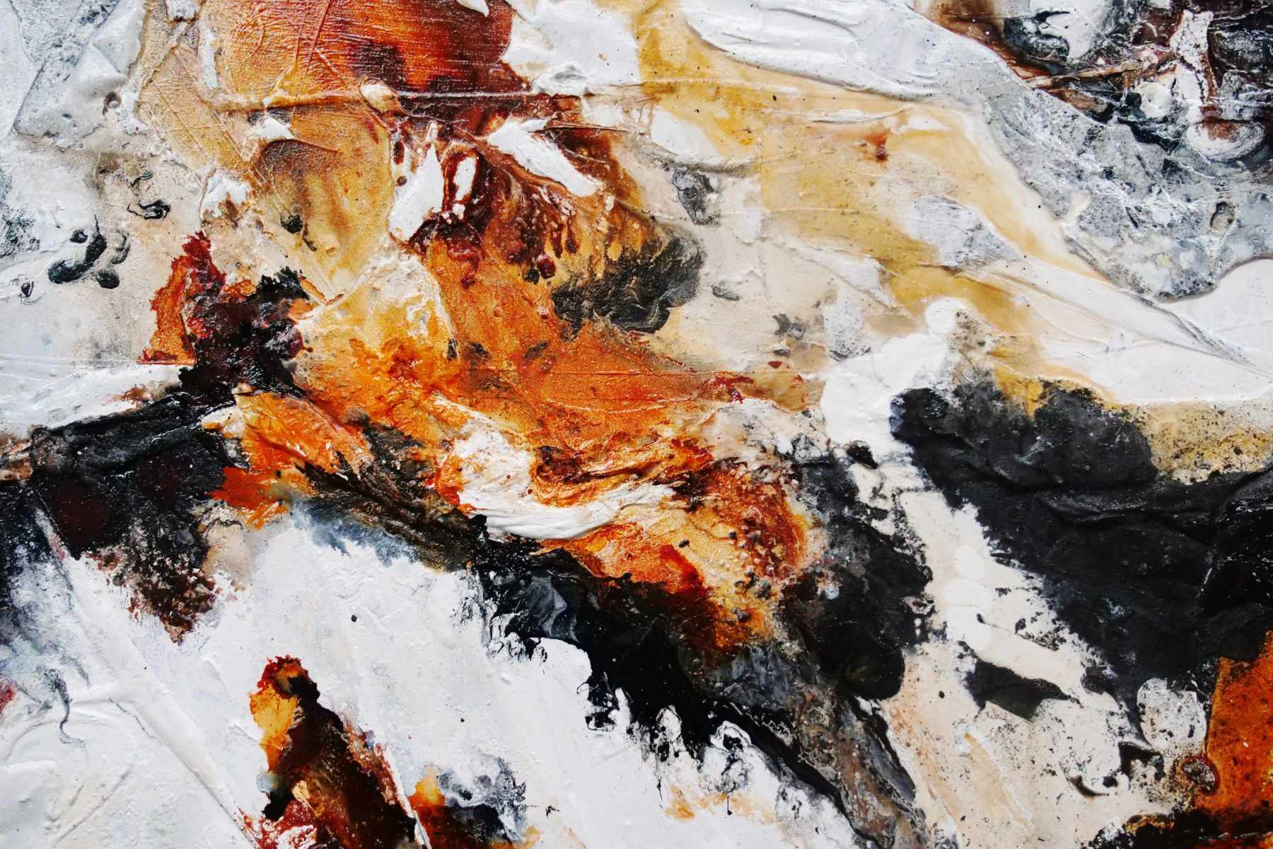 Levitating 240cm x 100cm Brown White Textured Abstract Painting (SOLD)