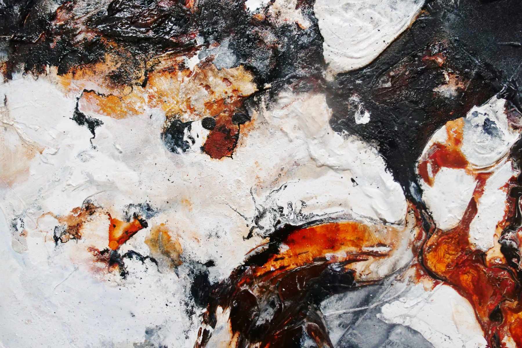 Levitating 240cm x 100cm Brown White Textured Abstract Painting (SOLD)