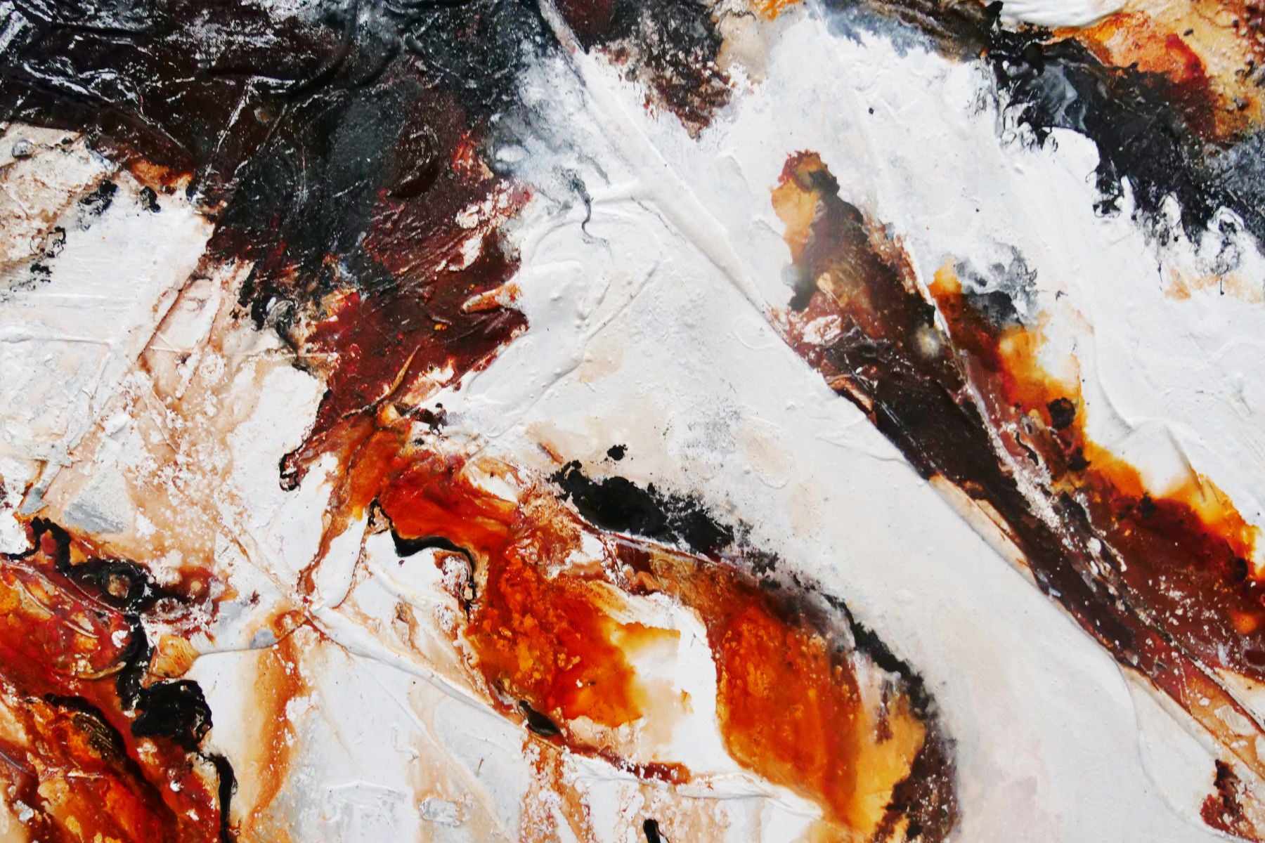 Levitating 240cm x 100cm Brown White Textured Abstract Painting (SOLD)