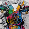 Lickety Steerling 120cm x 120cm Cow Urban Pop Art Textured Painting (SOLD)-people-Franko-[Franko]-[Australia_Art]-[Art_Lovers_Australia]-Franklin Art Studio