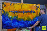 Life is a Beach 160cm x 100cm Blue Sienna Textured Abstract Painting (SOLD)-Abstract-Franko-[franko_artist]-[Art]-[interior_design]-Franklin Art Studio