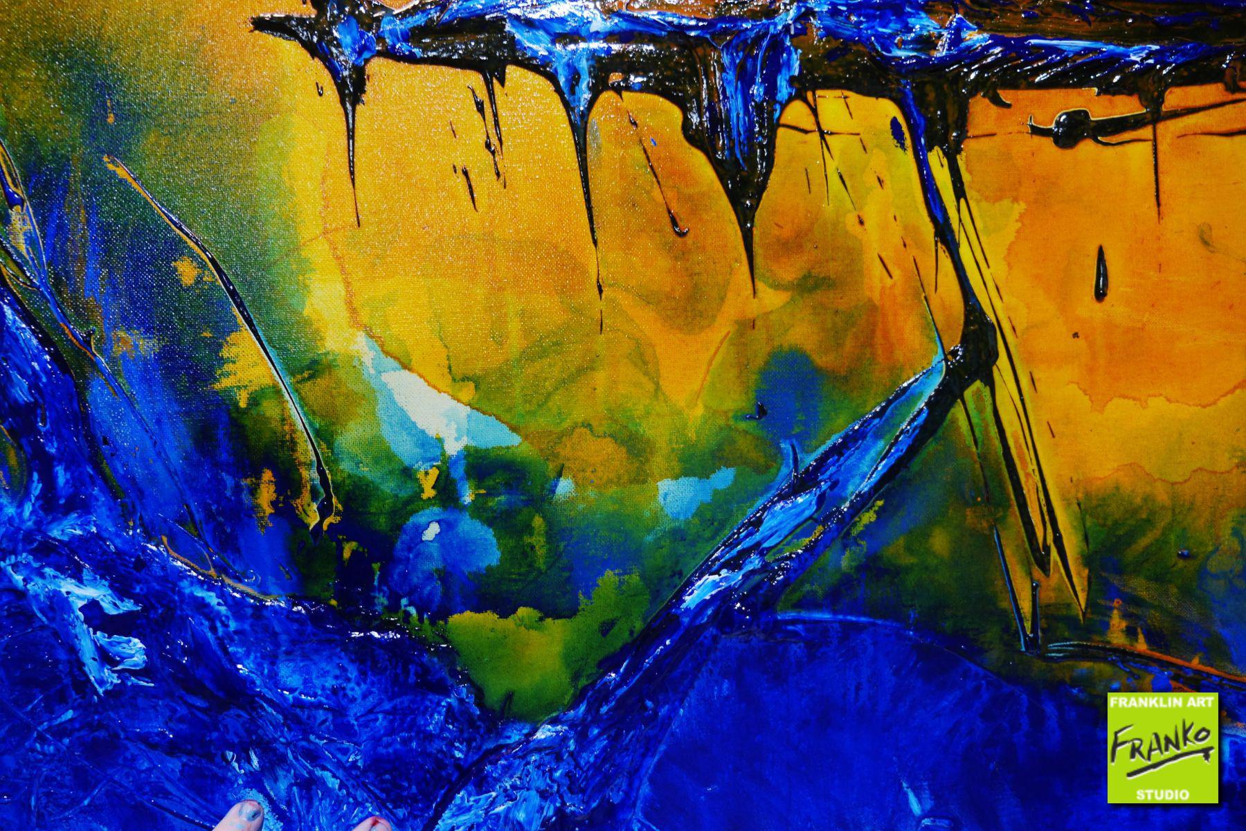 Life is a Beach 160cm x 100cm Blue Sienna Textured Abstract Painting (SOLD)-Abstract-[Franko]-[Artist]-[Australia]-[Painting]-Franklin Art Studio