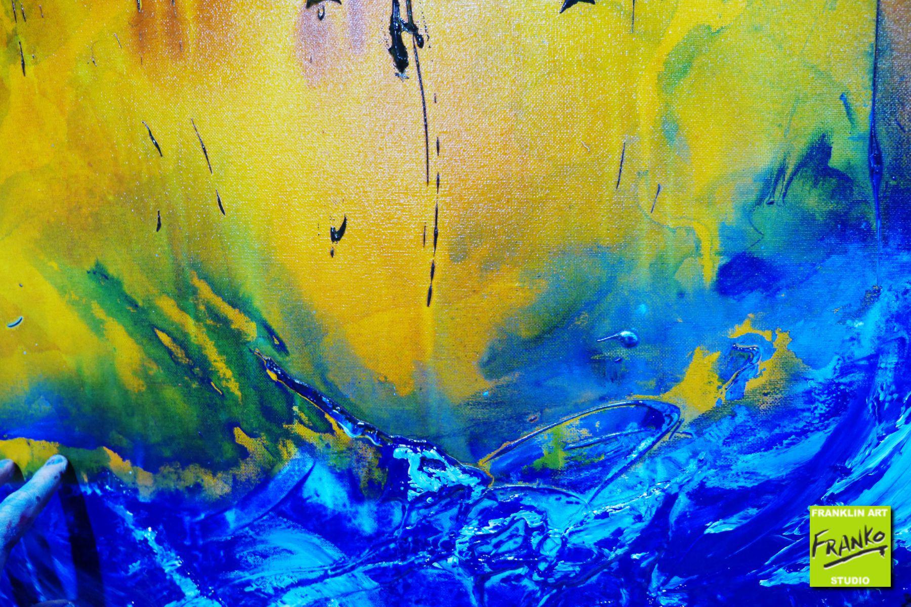 Life is a Beach 160cm x 100cm Blue Sienna Textured Abstract Painting (SOLD)-Abstract-[Franko ]-[Gallery]-[popular]-[Australia]-Franklin Art Studio