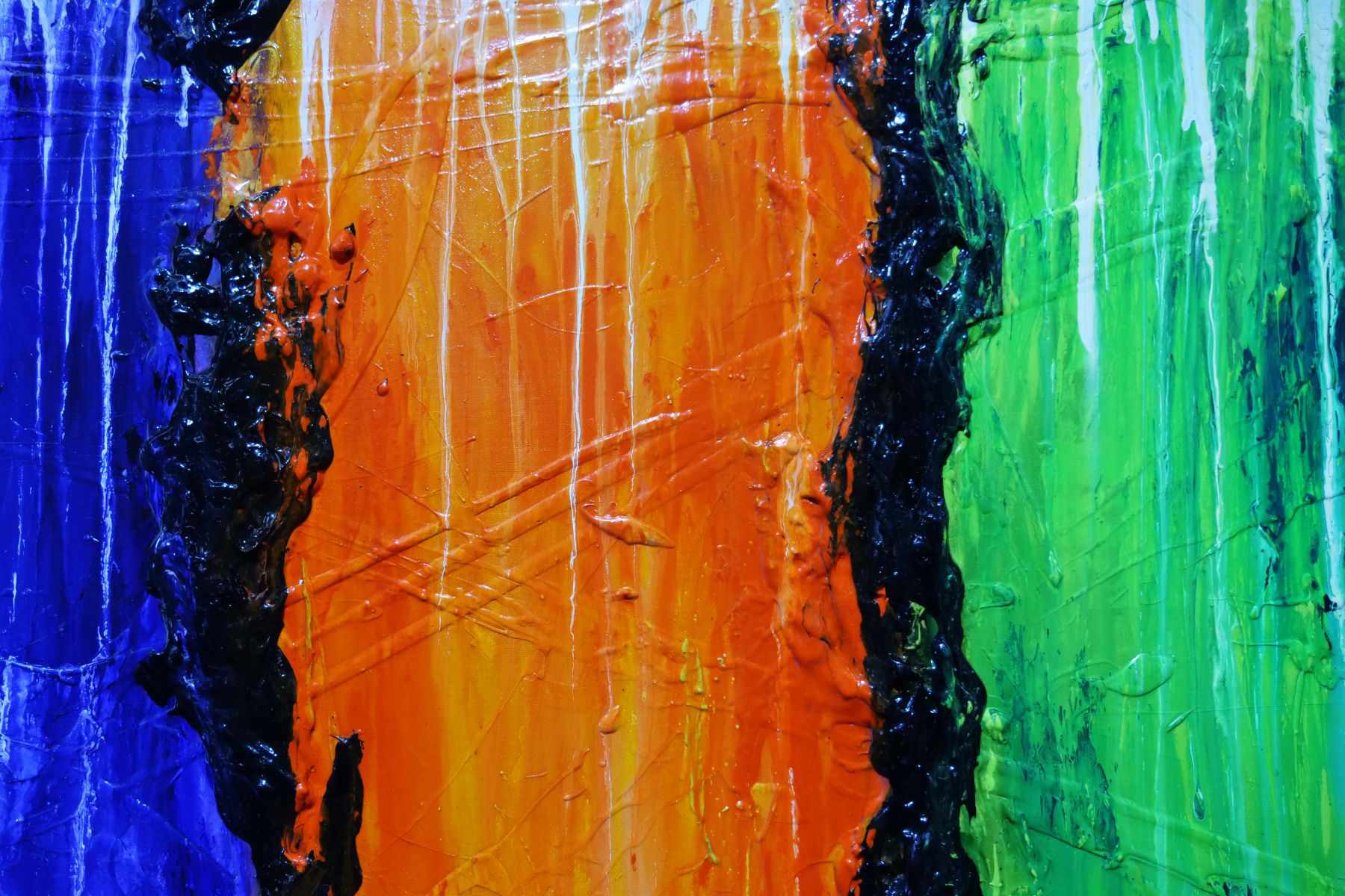 Lifesaver 200cm x 80cm Colourful Textured Abstract Painting (SOLD)