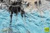 Light Creme Blueley 160cm x 60cm Blue Creme Abstract Painting (SOLD)-Abstract-[Franko]-[Artist]-[Australia]-[Painting]-Franklin Art Studio