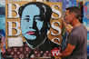 Like a Boss 100cm x 100cm Mao Zedong Textured Urban Pop Art Painting (SOLD)-Urban Pop Art-Franko-[franko_artist]-[Art]-[interior_design]-Franklin Art Studio