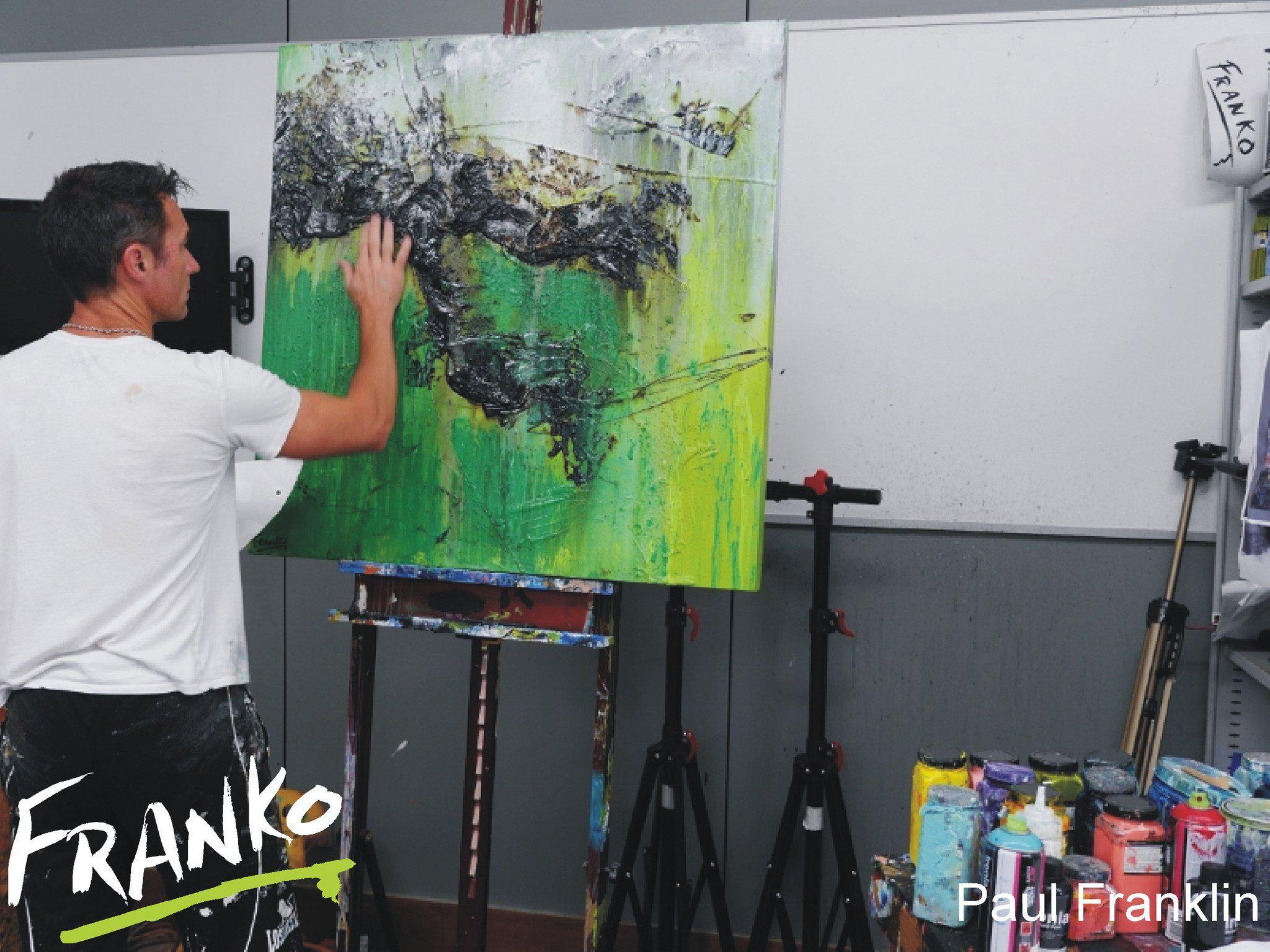 Lime And Sublime 100cm x 100cm Green Abstract Painting (SOLD)-abstract-Franko-[franko_artist]-[Art]-[interior_design]-Franklin Art Studio