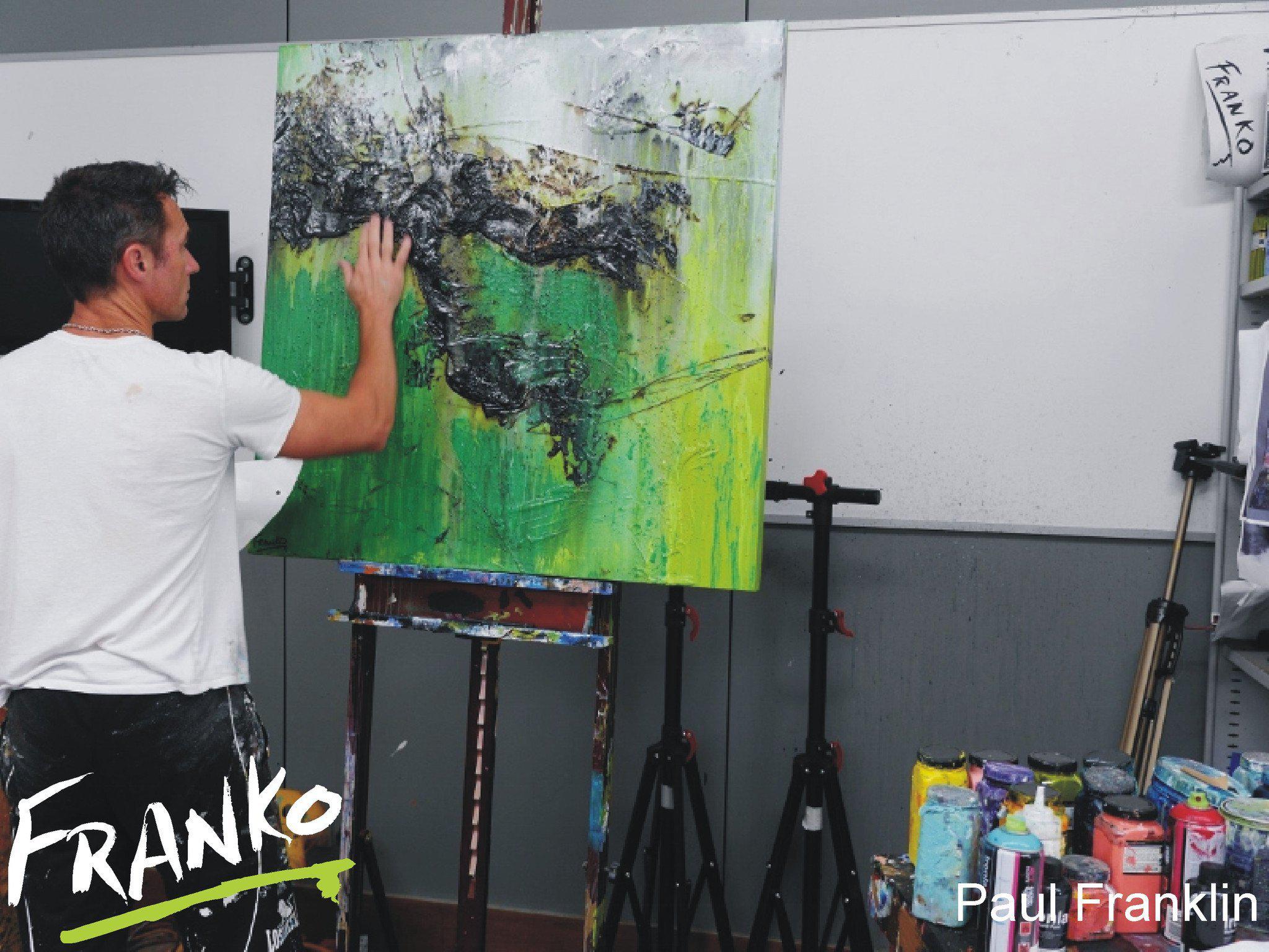 Lime And Sublime 100cm x 100cm Green Abstract Painting (SOLD)-abstract-[Franko_Artist]-[The_Block]-[Dream_Homes]-[ideas]- [Grand_Designs]-Franklin Art Studio