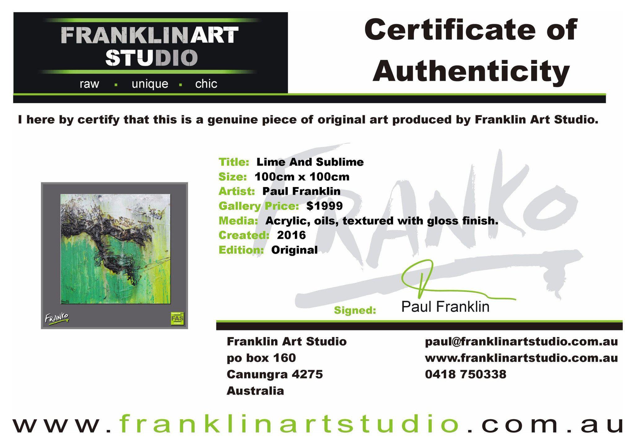 Lime And Sublime 100cm x 100cm Green Abstract Painting (SOLD)-abstract-Franko-[franko_art]-[beautiful_Art]-[The_Block]-Franklin Art Studio