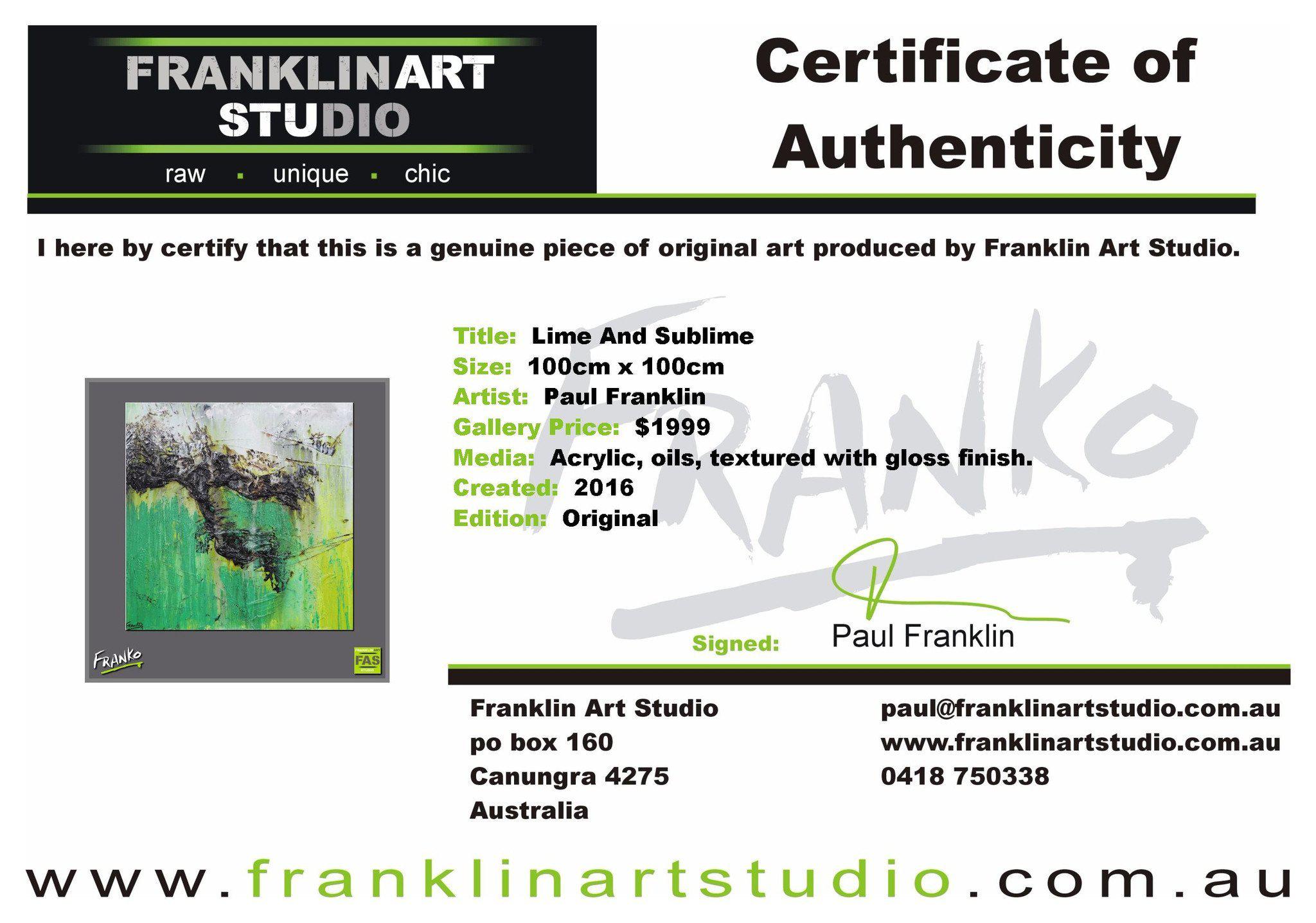 Lime And Sublime 100cm x 100cm Green Abstract Painting (SOLD)-abstract-[Franko_Artist]-[The_Block]-[Dream_Homes]-[ideas]-[Grand_Designs]-[Art_Lover]-Franklin Art Studio