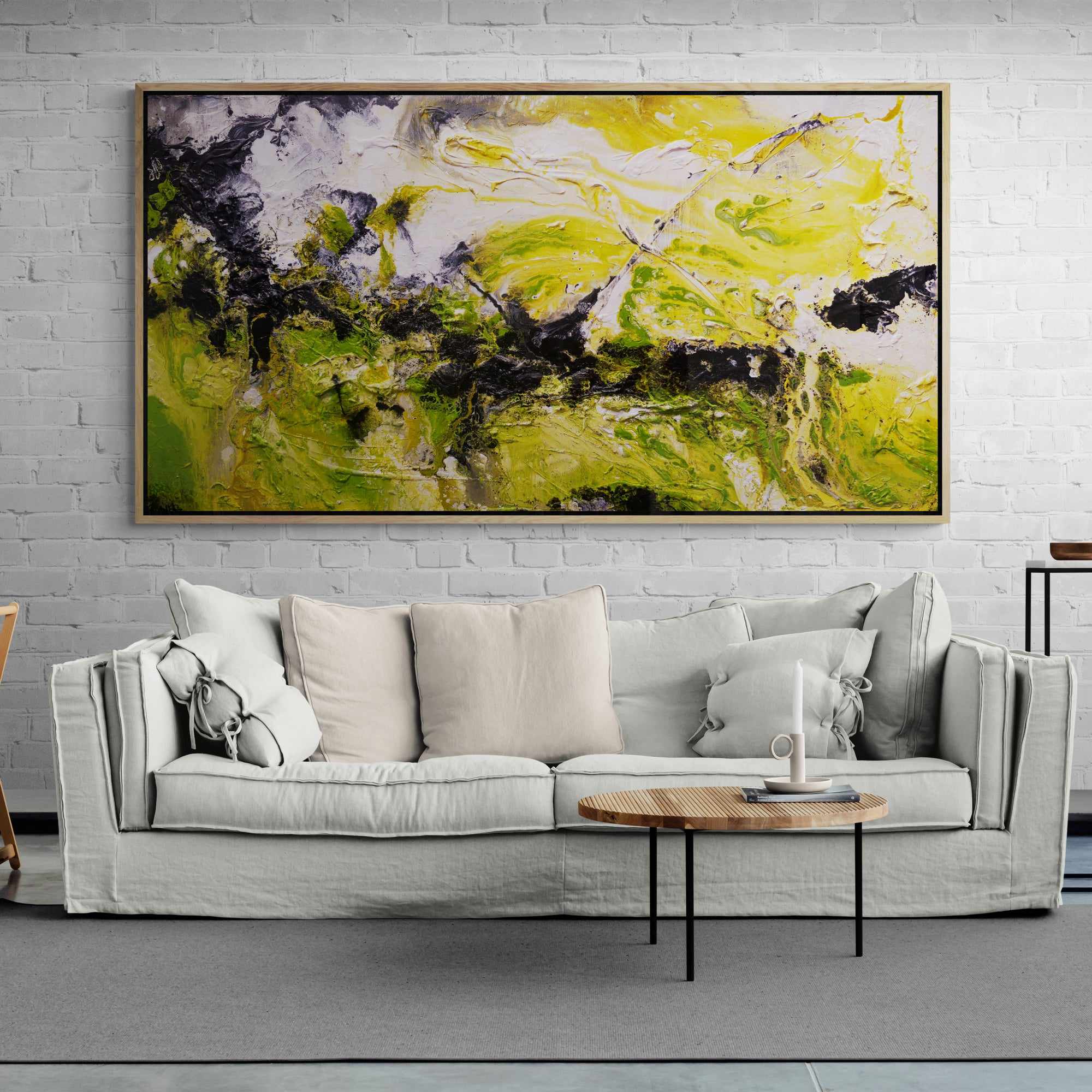 Lime By Design 190cm x 100cm Lime Rust Textured Abstract Painting (SOLD)-Abstract-Franko-[franko_artist]-[Art]-[interior_design]-Franklin Art Studio