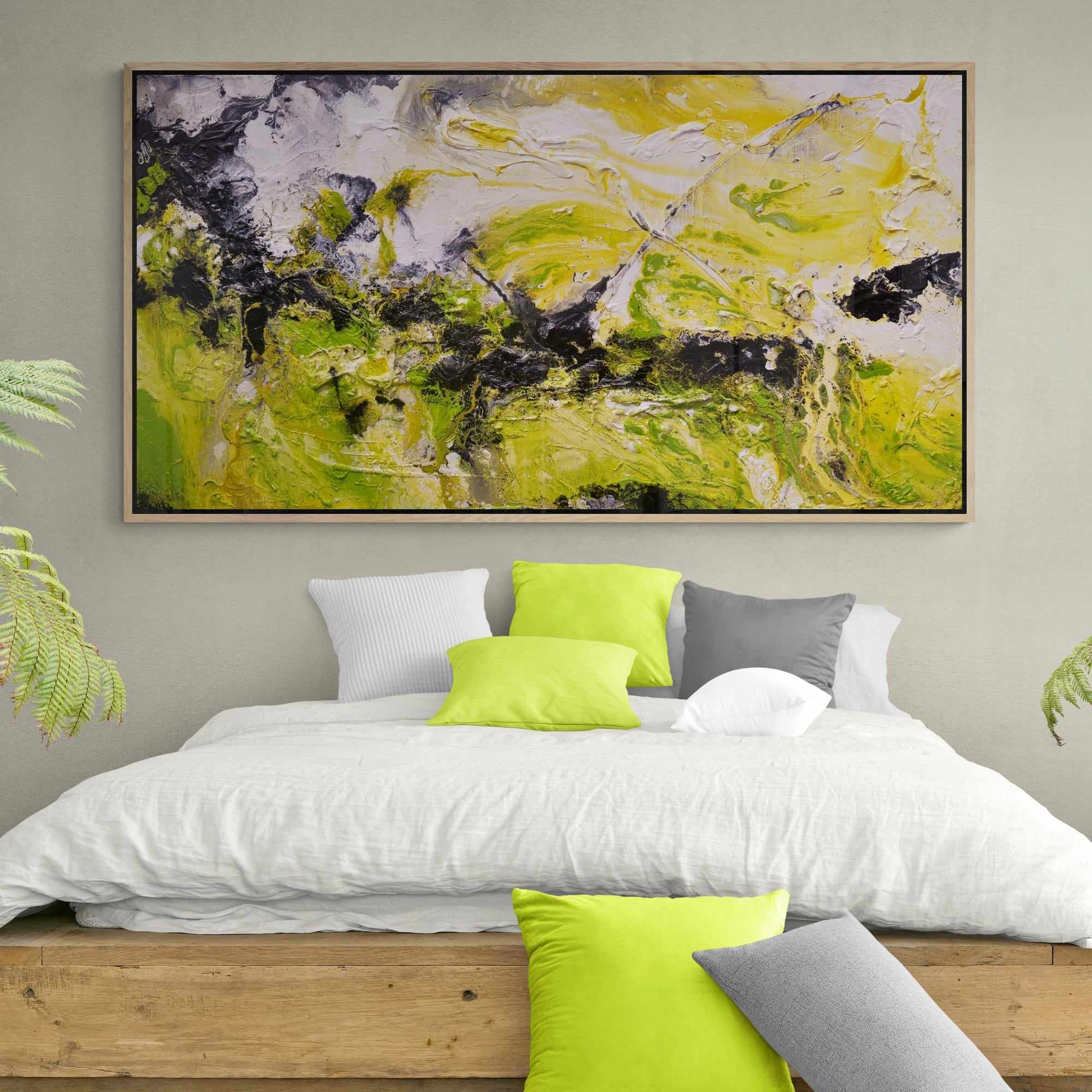 Lime By Design 190cm x 100cm Lime Rust Textured Abstract Painting (SOLD)-Abstract-Franko-[Franko]-[huge_art]-[Australia]-Franklin Art Studio