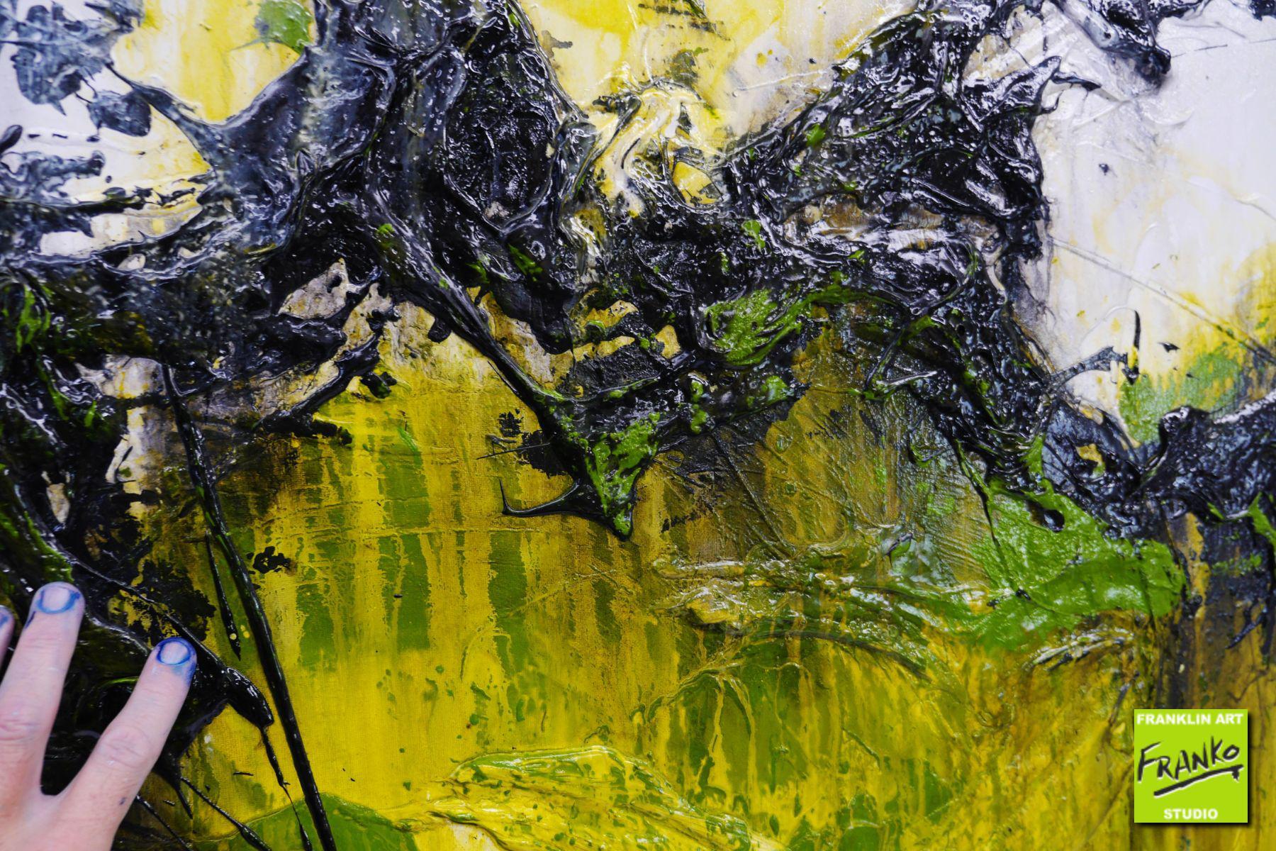 Limer 190cm x 100cm White Green Textured Abstract Painting (SOLD)-Abstract-[Franko]-[Artist]-[Australia]-[Painting]-Franklin Art Studio