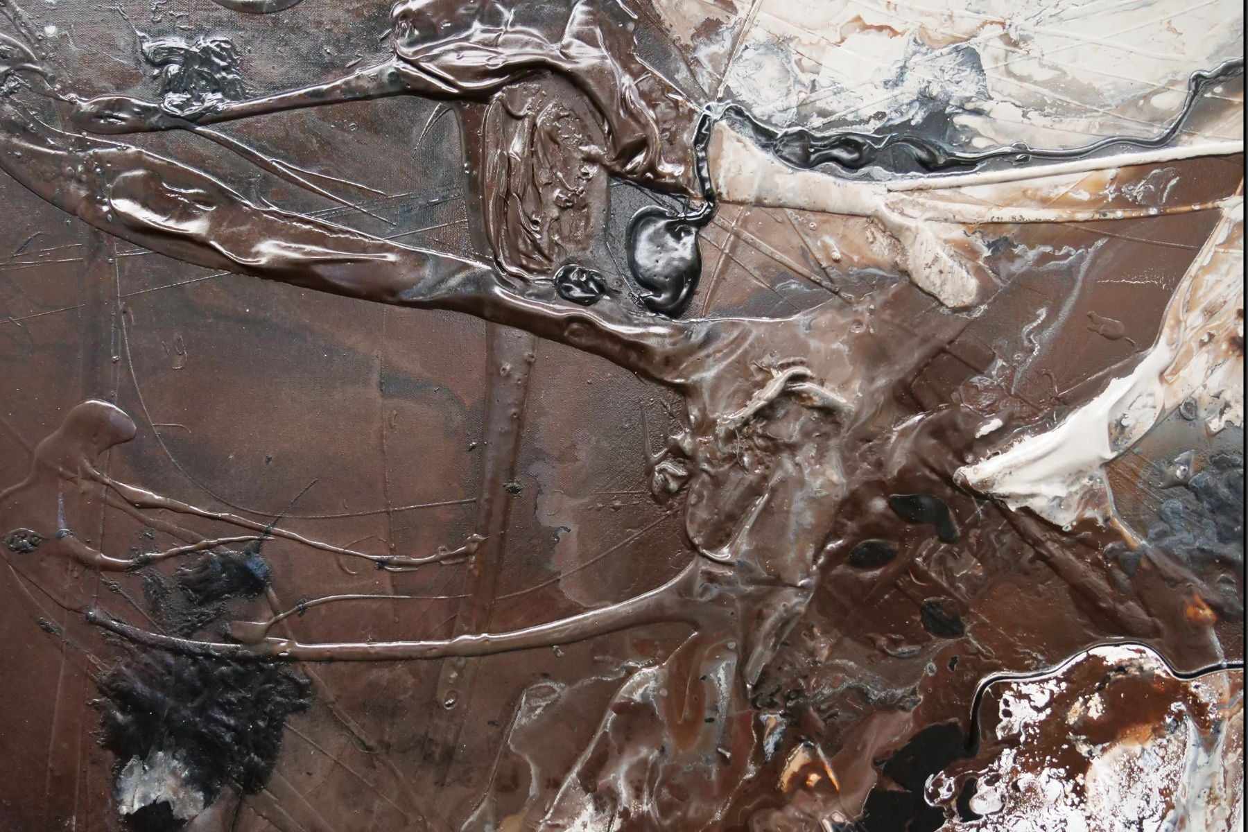 Linger 190cm x 100cm Brown Malt Textured Abstract Painting (SOLD)