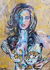Lingerie 140cm x 100cm Nude Vintage Book Pop art Painting (SOLD)-book club-Franko-[Franko]-[Australia_Art]-[Art_Lovers_Australia]-Franklin Art Studio