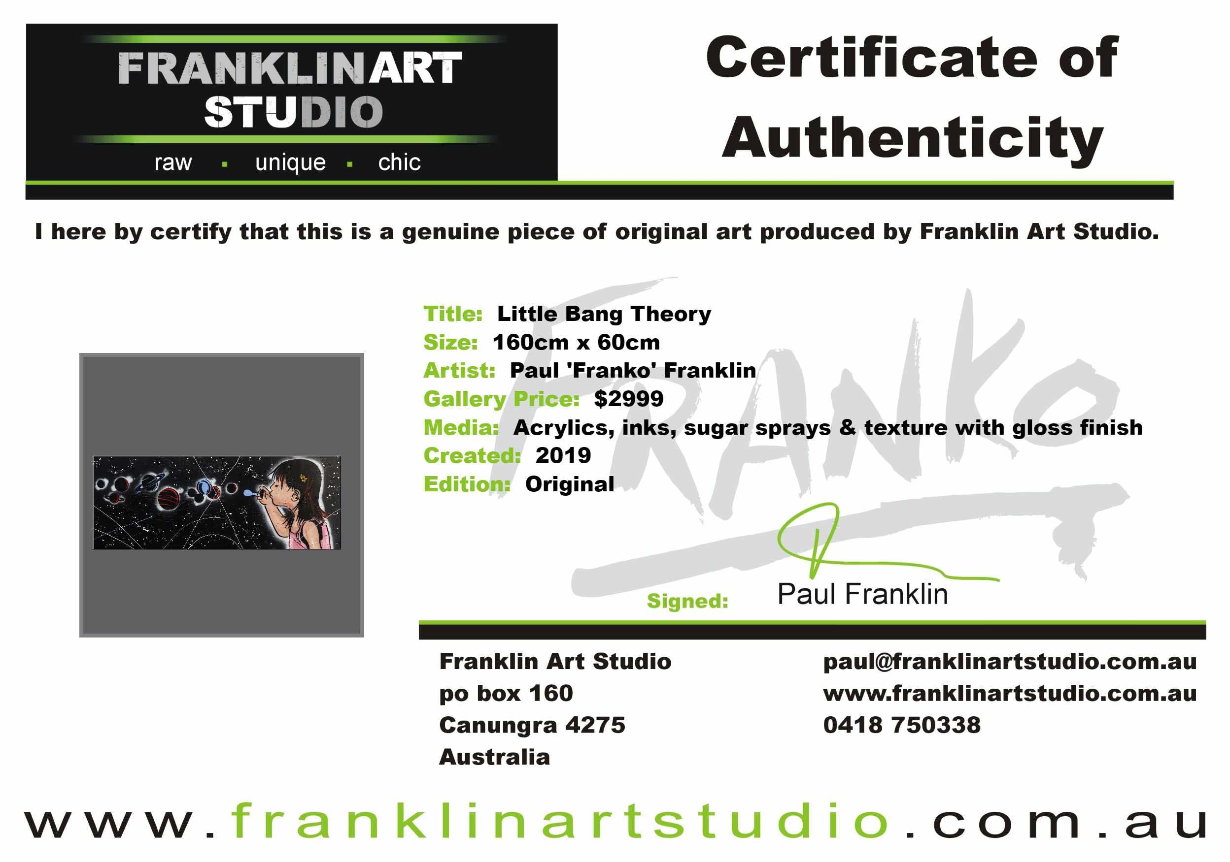 Little Bang Theory 160cm x 60cm Galaxy Textured Urban Pop Art Painting-urban pop-Franko-[franko_art]-[beautiful_Art]-[The_Block]-Franklin Art Studio
