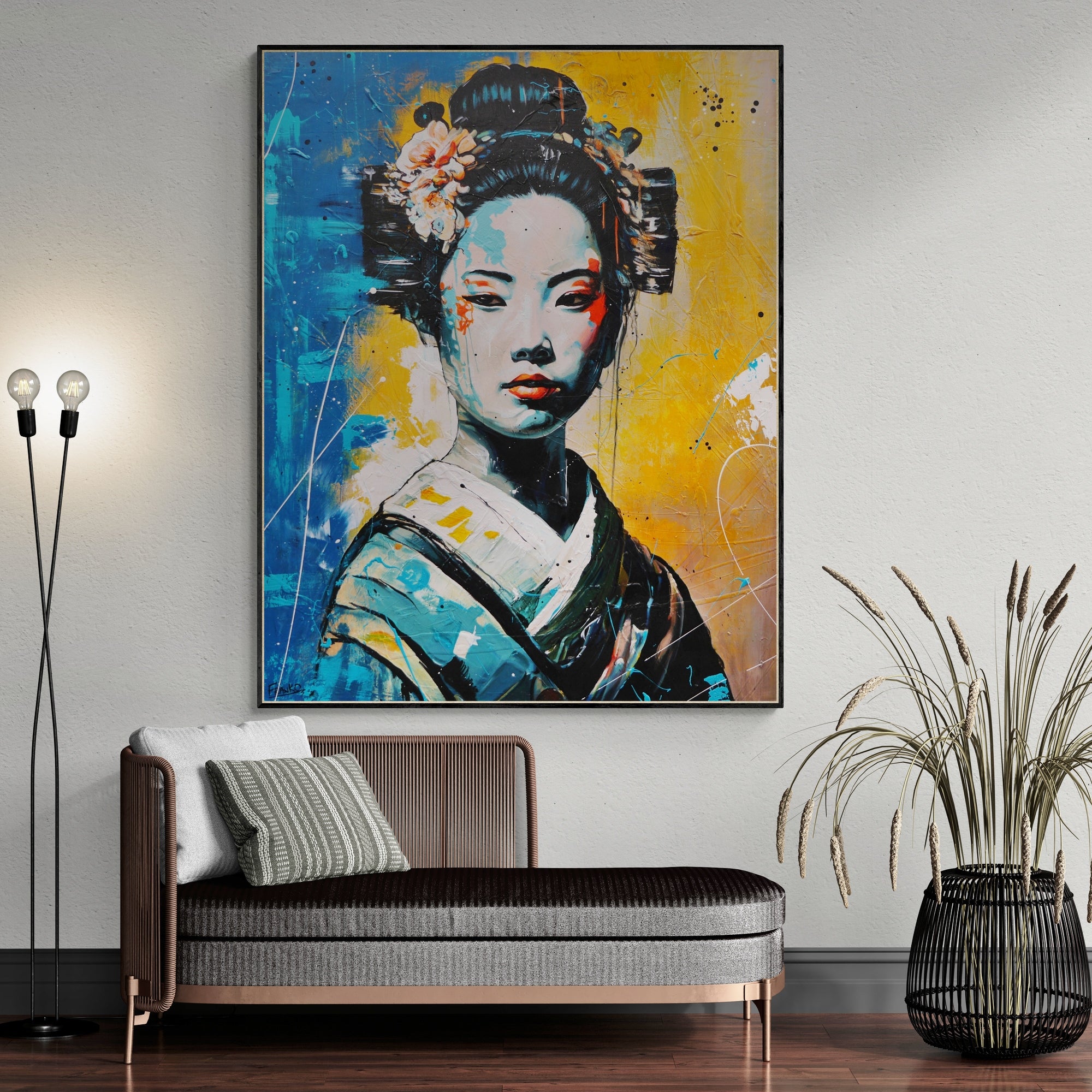 Kawaii "Pretty" 120cm x 150cm Brave and Beautiful Abstract Framed Textured Painting