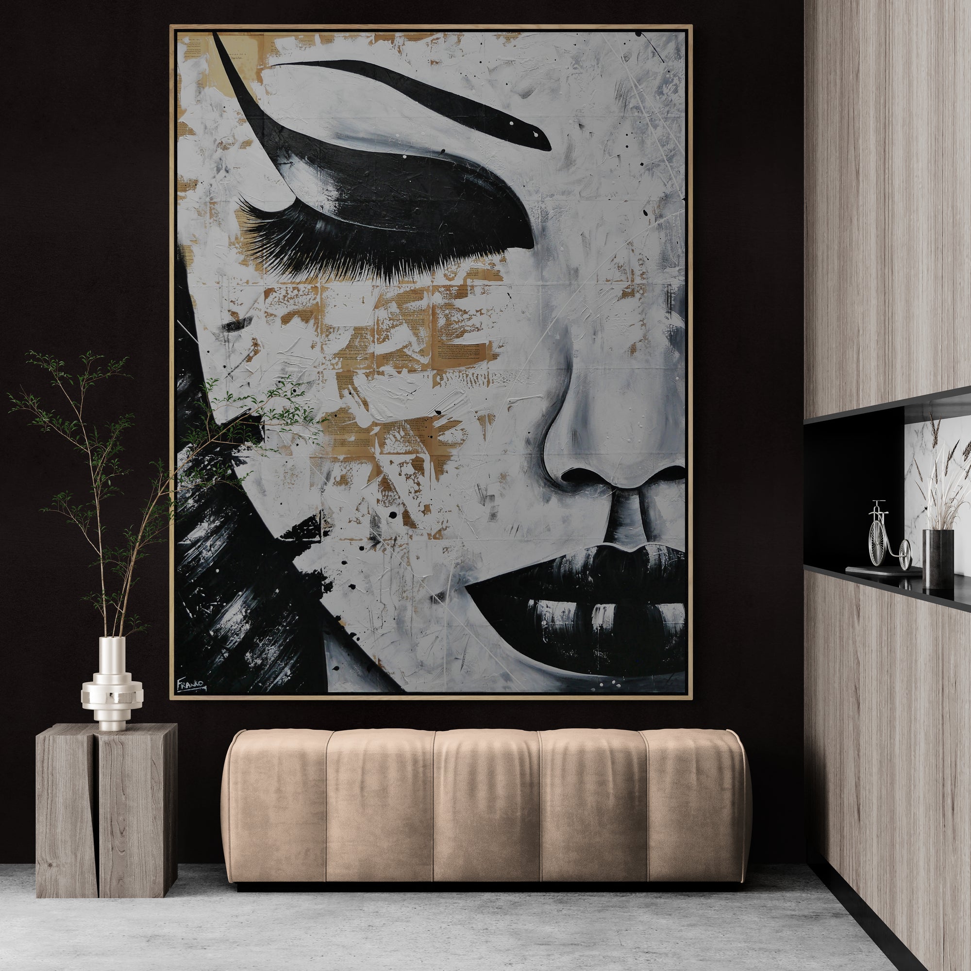 Solitude and Grace 140cm x 180cm Geisha Abstract Realism Book Club Painting (SOLD)