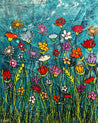 Loaded Bunch 120cm x 150cm Flower Garden Urban Pop Painting (SOLD)-Landscape-Franko-[Franko]-[Australia_Art]-[Art_Lovers_Australia]-Franklin Art Studio