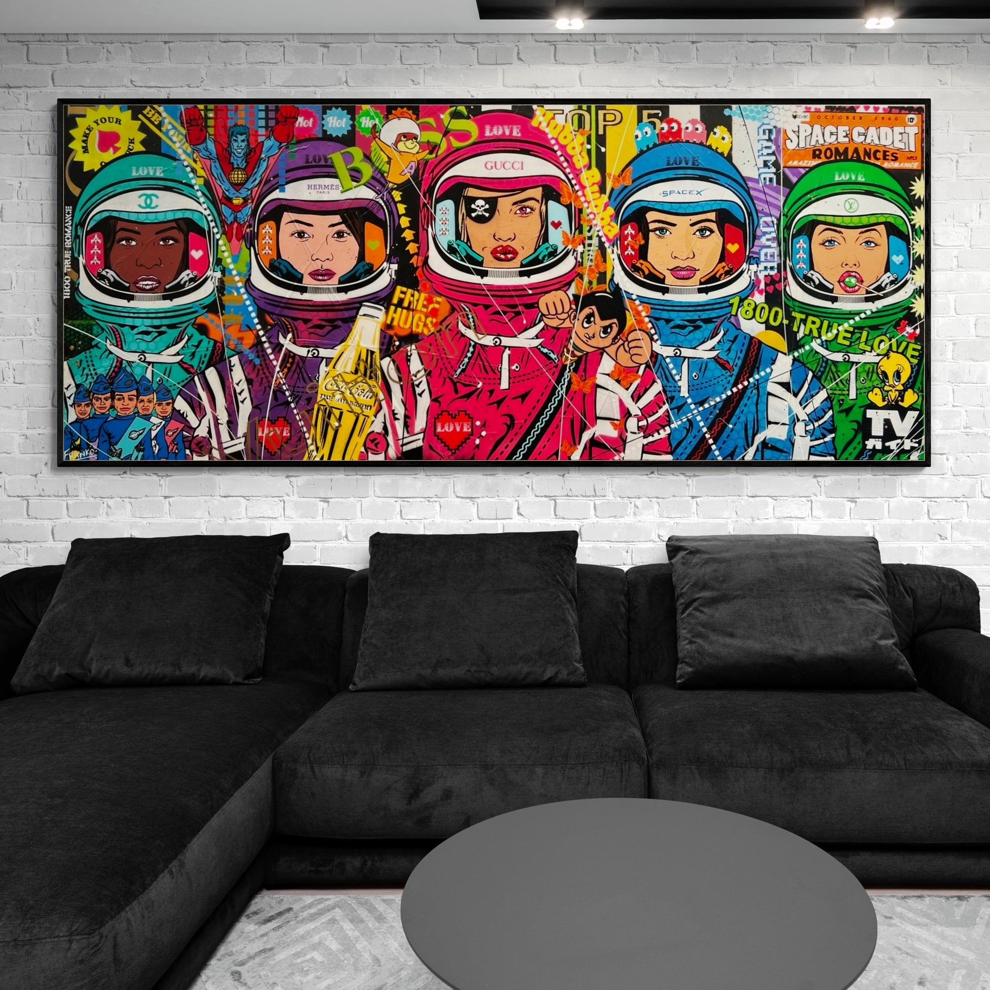 The Mission 240cm x 100cm Space Cadets Textured Urban Pop Art Painting (SOLD)-Urban Pop Art-Franko-[huge]-[Australian]-[best Selling]-Franklin Art Studio